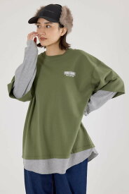 RODEO CROWNS WIDE BOWL ルーズレイヤードライクスウェットトップス ロデオクラウンズワイドボウル トップス カットソー・Tシャツ ホワイト ブラック カーキグリーン【送料無料】