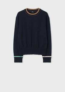 PS Paul Smith �E�B�����Y �A�N�Z���g�J���[ �N���[�l�b�N�j�b�g �|�[���E�X�~�X �g�b�v�X �j�b�g �u���E�� �u���[ �l�C�r�[�y���������z