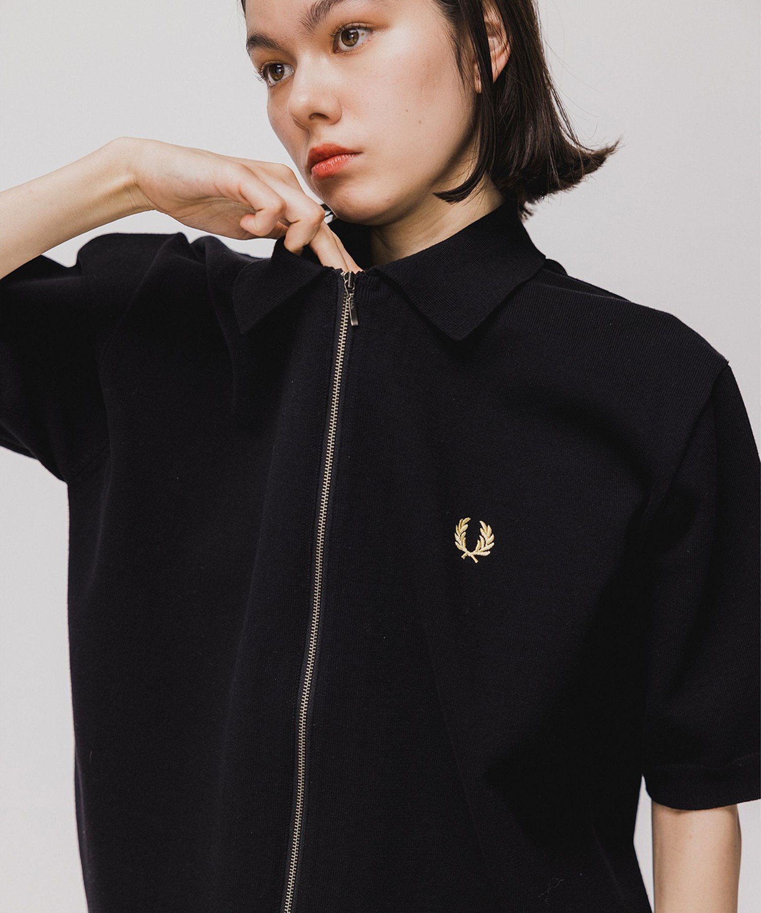 FRED PERRY * BEAMS / 別注 フルジップ ニット ポロシャツ