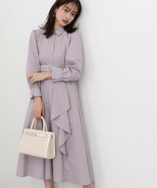 【SALE／50%OFF】PROPORTION BODY DRESSING ラッフルシャツワンピース プロポーションボディドレッシング ワンピース・ドレス ワンピース ブルー グレー【送料無料】