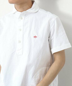 NOLLEY'S goodman 【DANTON/ダントン】SOX ROUND COLLAR PO SHIRT S/S 丸襟 半袖 プルオーバーシャツ ノーリーズ トップス シャツ・ブラウス ホワイト ブルー【送料無料】