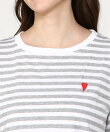 Girly Doll/ハートのロゴがポイント。クルーネックカラーボーダーTシャツ
