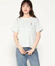 Girly Doll/ハートのロゴがポイント。クルーネックカラーボーダーTシャツ
