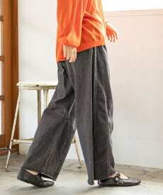 niko and ... 【一部店舗限定カラーあり】リメイク風コンビバレルパンツ ニコアンド パンツ ジーンズ・デニムパンツ グレー ブラック ブルー【送料無料】