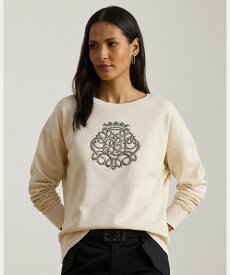 LAUREN RALPH LAUREN ビーデッドクレスト フリース プルオーバー ラルフローレン トップス スウェット・トレーナー ベージュ【送料無料】