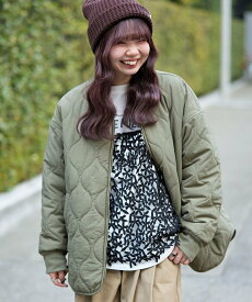 【SALE／20%OFF】coen ノーカラー撥水キルティングブルゾン オーバーサイズ コーエン ジャケット・アウター その他のジャケット・アウター ホワイト ブラック グリーン ブラウン【送料無料】