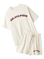 gelato pique スムーズィーliteカジュアルロゴジャガードプルオーバー&ショートパンツセット ジェラート…
