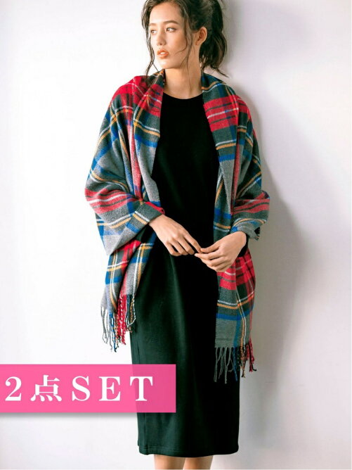 Ranan 2点セット ビッグストール付あたたかワンピース Rakuten Fashion 楽天ファッション 旧楽天ブランドアベニュー T Ranan 2点セット ビッグストール付あたたかワンピース Rakuten Fashion 楽天ファッション 旧楽天ブランドアベニュー T
