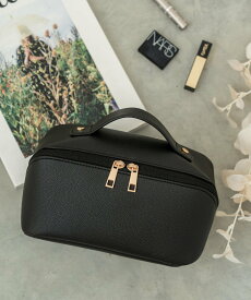 【SALE／10%OFF】Rename Rename ガバっと大きく開く メイクポーチ ハンドル付き フェイクレザー レディース デバイス 財布・ポーチ・ケース ポーチ ブラック パープル グリーン ホワイト