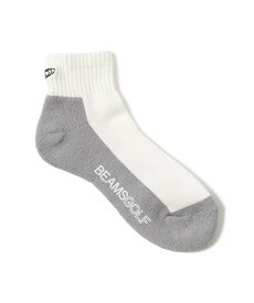 BEAMS GOLF ＜WOMEN＞バックロゴ ロークルーソックス ビームス ゴルフ 靴下・レッグウェア 靴下 ホワイト