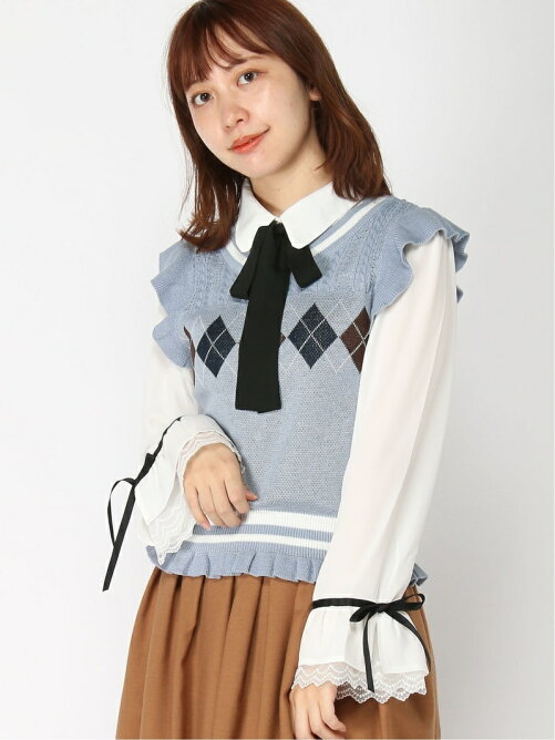 Axes Femme W アーガイルニットベスト付bl Rakuten Fashion 楽天ファッション 旧楽天ブランドアベニュー Bk2578