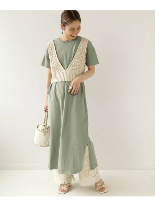 B C Stock 柄編みベストレイヤードワンピース Rakuten Fashion 楽天ファッション 旧楽天ブランドアベニュー Dd2579