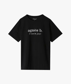 agnes b. FEMME 【ユニセックス】SEQ9 "3 rue du jour"ロゴTシャツ アニエスベー トップス カットソー・Tシャツ ブラック【送料無料】