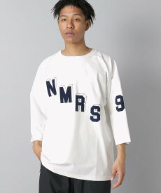 NUMERALS 【NUMERALS】7分袖フットボールTシャツ ニコアンド トップス カットソー・Tシャツ ホワイト ネイビー【送料無料】