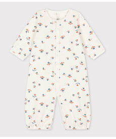 【SALE／10%OFF】PETIT BATEAU プリント2ウェイオール プチバトー マタニティウェア・ベビー用品 ロンパース・カバーオール ホワイト【送料無料】