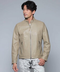 【SALE／30%OFF】EPOCA UOMO シングルライダースレザージャケット エポカ ジャケット・アウター ライダースジャケット ベージュ【送料無料】