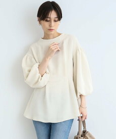 【SALE／70%OFF】INDIVI 【トレンド!/洗える/ペプラム】バルーンスリーブブラウス インディヴィ トップス シャツ・ブラウス ホワイト ブラック グリーン