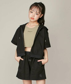 SISTER JENNI 【セットアップ対応・セットアイテム】半袖ZIPパーカー+ショーパンセット ジェニィオンラインショップ トップス その他のトップス ブラック ホワイト【送料無料】