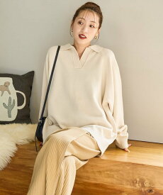 FREAK'S STORE ポロ襟 スキッパー ニット プルオーバー【限定展開】 25AW フリークスストア トップス ニット ネイビー レッド グリーン ブラック ブラウン ベージュ グレー【送料無料】