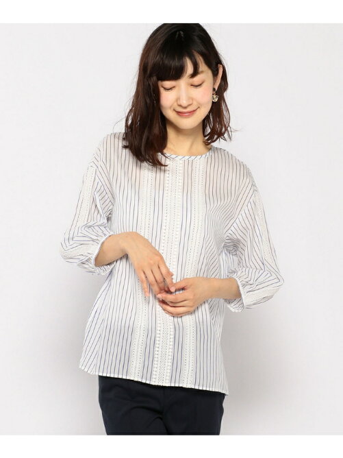 Petit Honfleur レース使いストライププルオーバー Rakuten Fashion