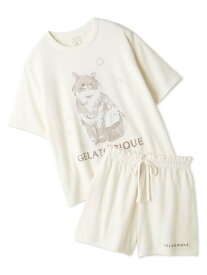 gelato pique 【ONLINE限定】エアリーモコバスタイムCATジャガードプルオーバー&ショートパンツセット ジェラートピケ インナー・ルームウェア その他のインナー・ルームウェア ピンク【送料無料】