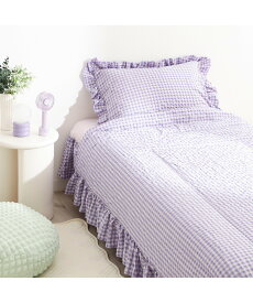 【SALE／30%OFF】Francfranc ふわろ 夏でもさらっともちもち 肌掛けふとん フリルチェック シングル PK*PU フランフラン インテリア・生活雑貨 その他のインテリア・生活雑貨 ピンク【送料無料】