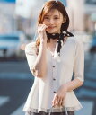 PROPORTION BODY DRESSING 部分シアーペプラムニット 26SS プロポーションボディドレッシング トップス ニット ブルー ピンク ブラック ホワイト ベージュ【送料無料】