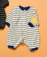 BREEZE 【リンク】エルボーパッチワッフルカバーオール エフオーオンラインストア マタニティウェア・ベ…