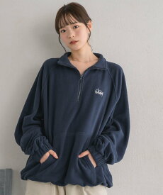 【SALE／58%OFF】RETRO GIRL フリースハーフZIPCT レトロガール トップス その他のトップス ブルー ホワイト ブラック