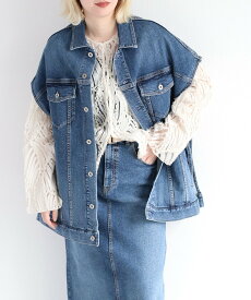 【SALE／30%OFF】cepo デニムポンチョ＜セットアップ可能＞ セポ ジャケット・アウター ポンチョ ネイビー ブルー【送料無料】