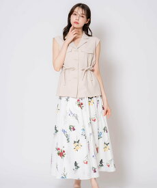 【SALE／40%OFF】Noela 【15周年】ボタニカルフレアスカート ノエラ スカート ロング・マキシスカート ネイビー ブルー ホワイト【送料無料】