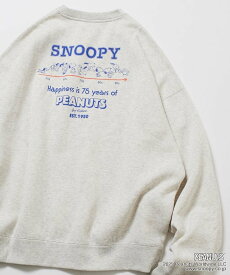 【SALE／10%OFF】FREAK'S STORE PEANUTS/ピーナッツ 別注 バックプリント クルーネックスウェット/スヌーピー 【限定展開】 25AW フリークスストア トップス スウェット・トレーナー グレー ブラック ピンク ネイビー【送料無料】
