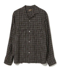 �ySALE�^40%OFF�zBEAMS HEART MEN ���[���� �J�X���`�F�b�N �I�[�v���J���[�V���c �r�[���X �n�[�g �g�b�v�X �V���c�E�u���E�X �x�[�W�� �u���b�N�y���������z