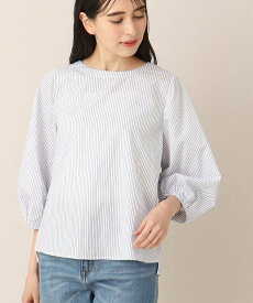 Dessin 【洗える】クルーネックブラウス(XS~L) デッサン トップス シャツ・ブラウス ホワイト グリーン カーキ【送料無料】