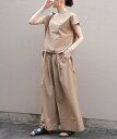 THOUSAND MILE THOUSAND MILE/(W)FRENCH SLEEVE & LONG PANTS SET High Air Permeability ステップス トップス カット…