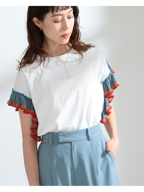 Beams Women Ray Beams ライン フリル スリーブ Tシャツ Rakuten Fashion 楽天ファッション 旧楽天ブランドアベニュー Cg6584