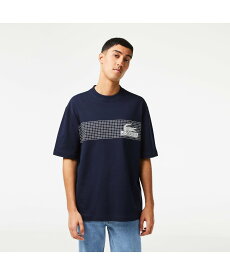 【SALE／40%OFF】LACOSTE クラシックテニスプリントルーズフィットTシャツ ラコステ トップス カットソー・Tシャツ ネイビー グリーン ホワイト【送料無料】