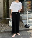 【WEB限定】【-3キロ見え/14色】すっきりシルエットリブスカート