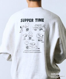 【SALE／10%OFF】FREAK'S STORE PEANUTS/ピーナッツ 別注 バックプリント クルーネックスウェット/ SUPPER 【限定展開】 25AW フリークスストア トップス スウェット・トレーナー グレー ブラック ネイビー ピンク【送料無料】
