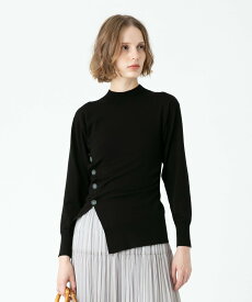 【SALE／50%OFF】allureville アシメドレープスリットプルオーバー アルアバイル トップス その他のトップス ブラック ベージュ ブルー【送料無料】