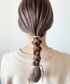 【SALE／29%OFF】ciite' グルグルヘアフックスエードリボン シーテ ヘアアクセサリー ヘアゴム ベージュ ブラウン