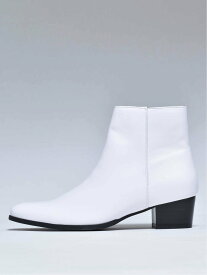 【SALE／28%OFF】endevice endevice レザーショートブーツ シュベック シューズ・靴 ブーツ ブラック ホワイト【送料無料】