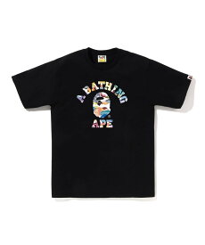A BATHING APE ART CAMO COLLEGE TEE ア ベイシング エイプ トップス カットソー・Tシャツ ブラック ホワイト【送料無料】