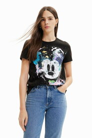 【SALE／50%OFF】Desigual アーティ ミッキーマウスTシャツ デシグアル トップス カットソー・Tシャツ ブラック ホワイト レッド【送料無料】