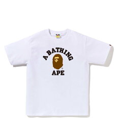 A BATHING APE (M)COLLEGE TEE ア ベイシング エイプ トップス カットソー・Tシャツ ベージュ ブラック ブラウン グレー ネイビー ピンク ブルー ホワイト【送料無料】