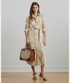 【SALE／30%OFF】LAUREN RALPH LAUREN フローラル リネン シャツドレス ラルフローレン ワンピース・ドレス シャツワンピース ベージュ【送料無料】