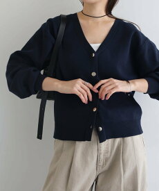 andme メタルボタン 長袖 Vネック ニット カーディガン アンドミー トップス カーディガン ベージュ ブラウン ネイビー ブラック ホワイト グレー【送料無料】