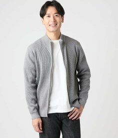 【SALE／10%OFF】NEWYORKER MEN 【ウォッシャブル】片畦 スタンドカラーフルジップアップニット ニューヨーカー トップス カーディガン ネイビー グレー【送料無料】