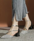 ポインテッドトゥグリッターパンプス結婚式