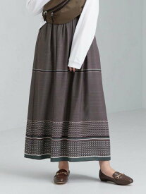 【SALE／50%OFF】UNITED ARROWS green label relaxing CFC パネルプリント スカート ユナイテッドアローズ アウトレット スカート ロングスカート グリーン レッド【送料無料】